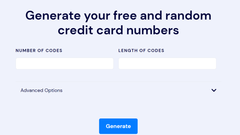 Generate Credit Card Zip Code