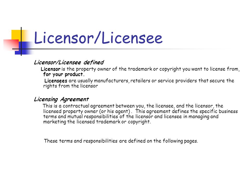 Licensor