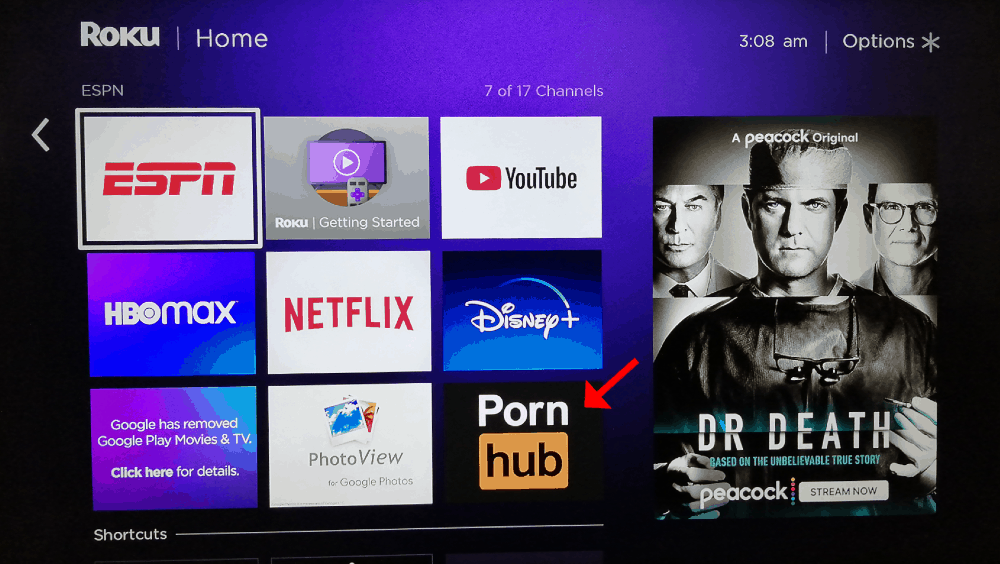 Porn on Roku